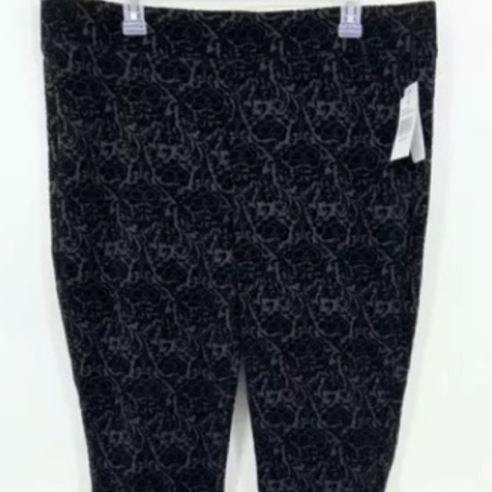 NYDJ Velvet Damask Black Primrose Flocking Legging Size 20W NWT